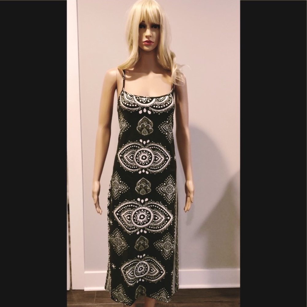 Asos olive green paisley print dress